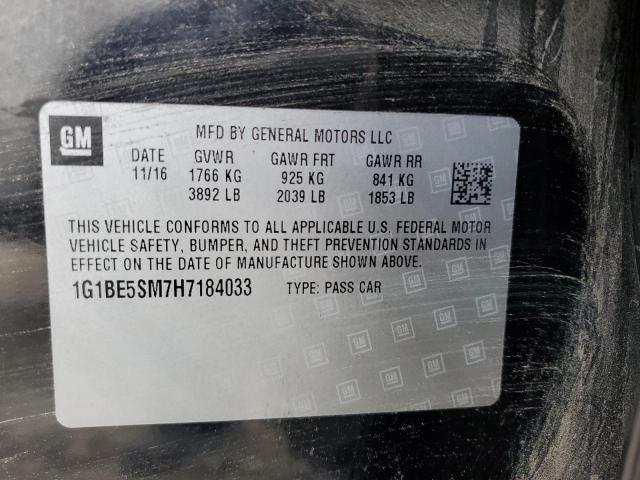 2017 CHEVROLET CRUZE LT - 1G1BE5SM7H7184033