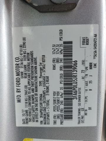 VIN 3FA6P0LU5JR139066 2018 Ford Fusion, Se Hybrid no.12