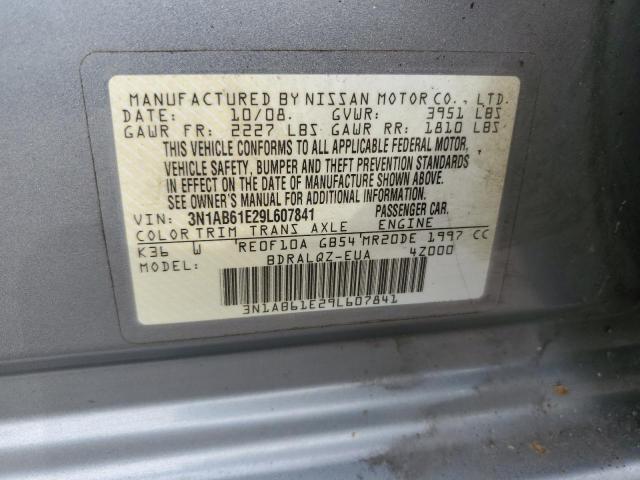 2009 Nissan Sentra 2.0 VIN: 3N1AB61E29L607841 Lot: 59901644