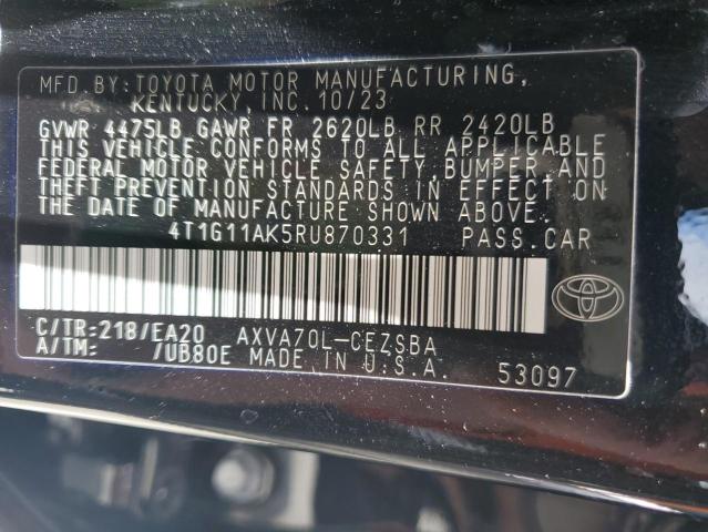 4T1G11AK5RU870331 2024 TOYOTA CAMRY - Image 12