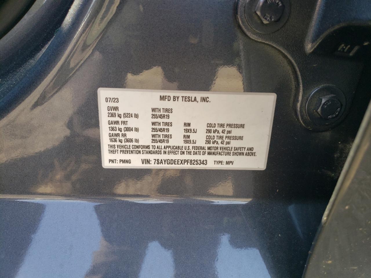 7SAYGDEEXPF825343 2023 Tesla Model Y