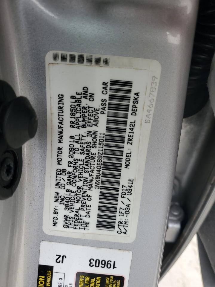 1NXBU40E69Z115011 2009 Toyota Corolla Base