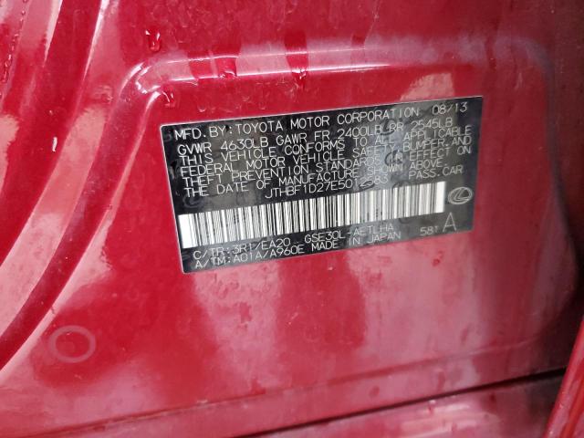 2014 Lexus Is 250 VIN: JTHBF1D27E5012583 Lot: 59433574