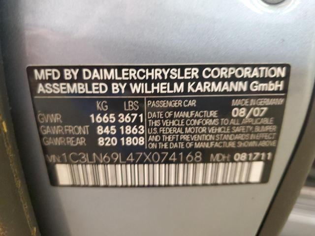 2007 Chrysler Crossfire Limited VIN: 1C3LN69L47X074168 Lot: 58727454