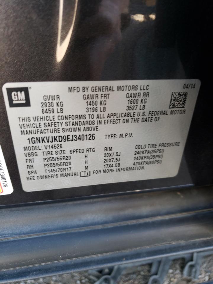 1GNKVJKD9EJ340126 2014 Chevrolet Traverse Ltz