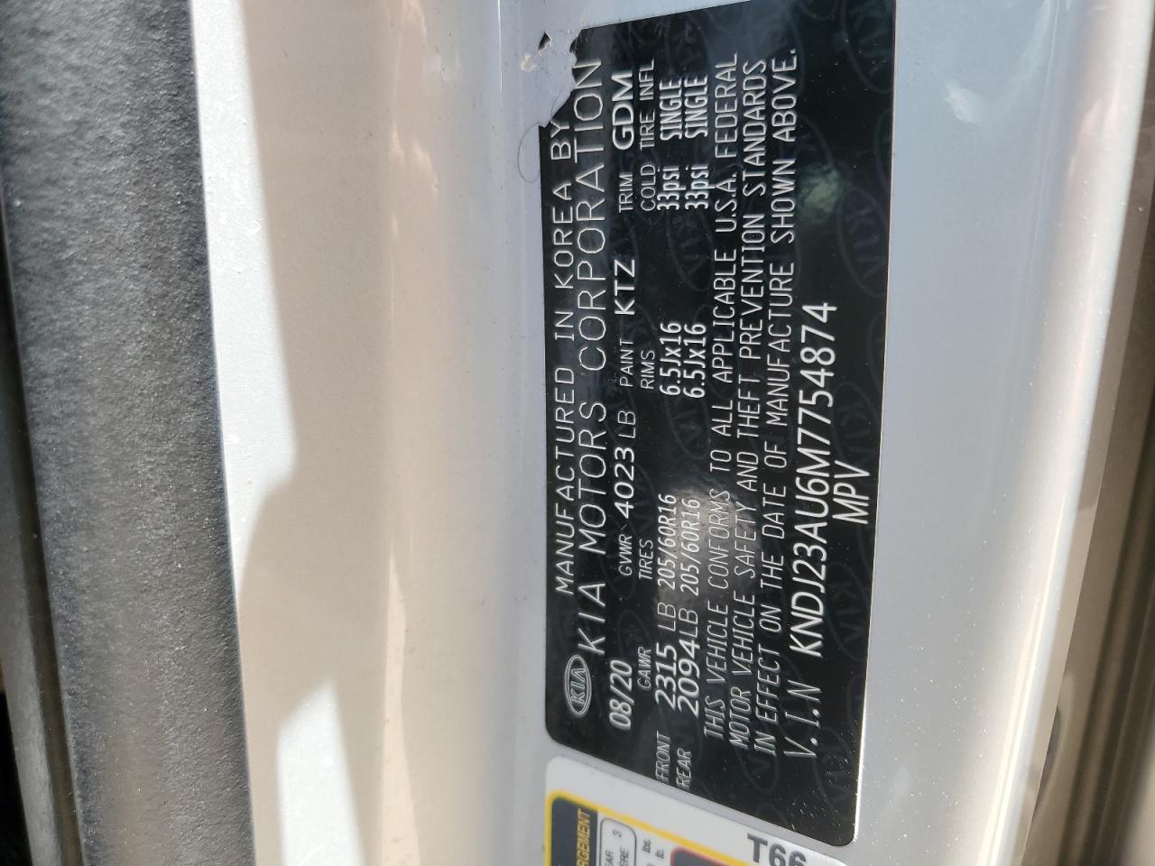 KNDJ23AU6M7754874 2021 Kia Soul Lx