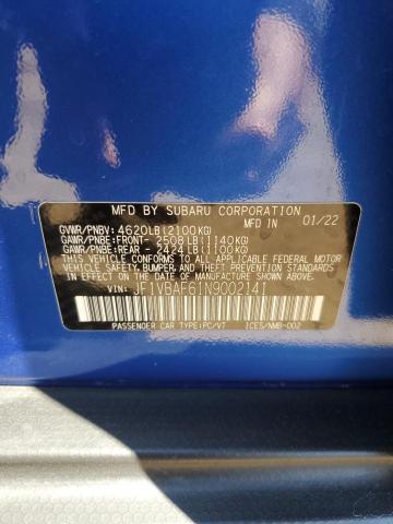 2022 Subaru Wrx Premium VIN: JF1VBAF61N9002141 Lot: 58777584