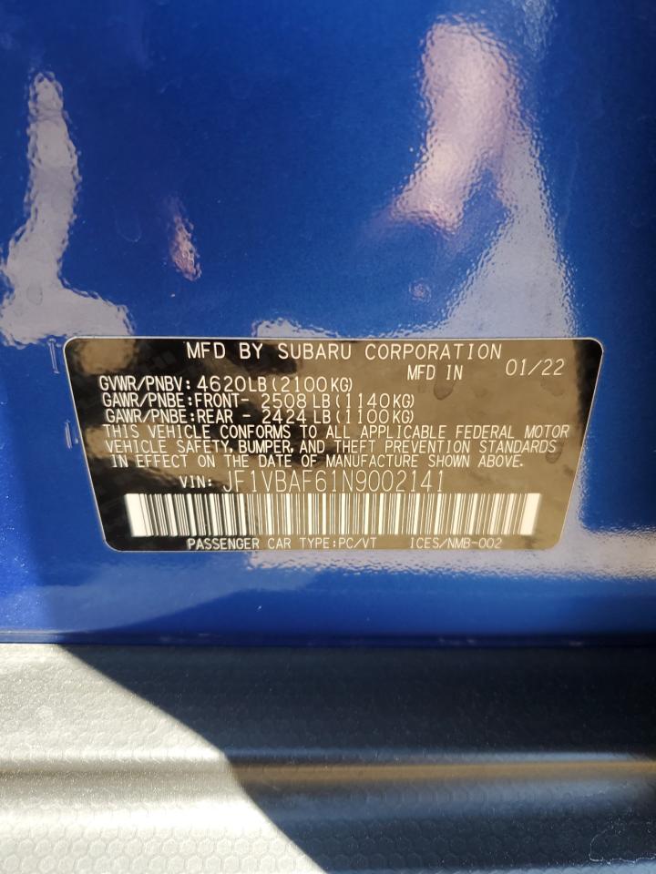 JF1VBAF61N9002141 2022 Subaru Wrx Premium
