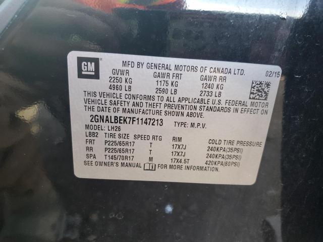 2015 CHEVROLET EQUINOX LT - 2GNALBEK7F1147213