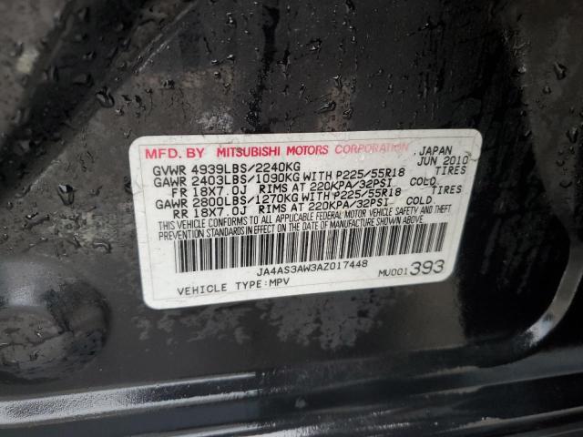 2010 Mitsubishi Outlander Se VIN: JA4AS3AW3AZ017448 Lot: 61075514