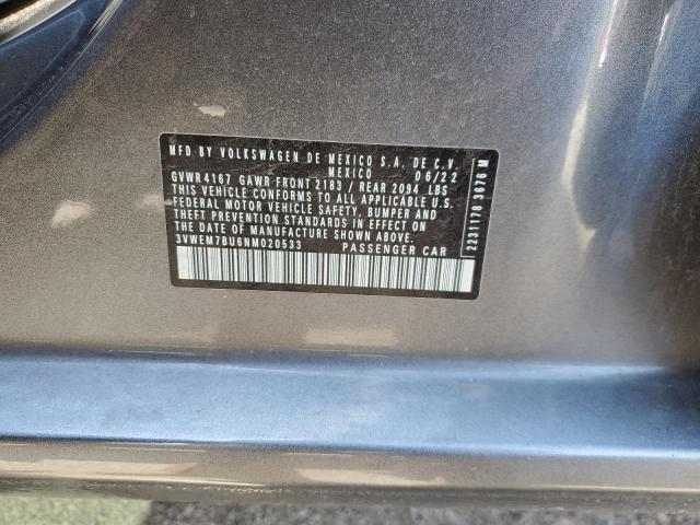 2022 Volkswagen Jetta Se VIN: 3VWEM7BU6NM020533 Lot: 57696014