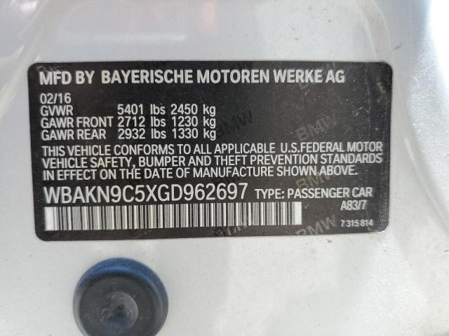 VIN WBAKN9C5XGD962697 2016 BMW 5 Series, 550 I no.12