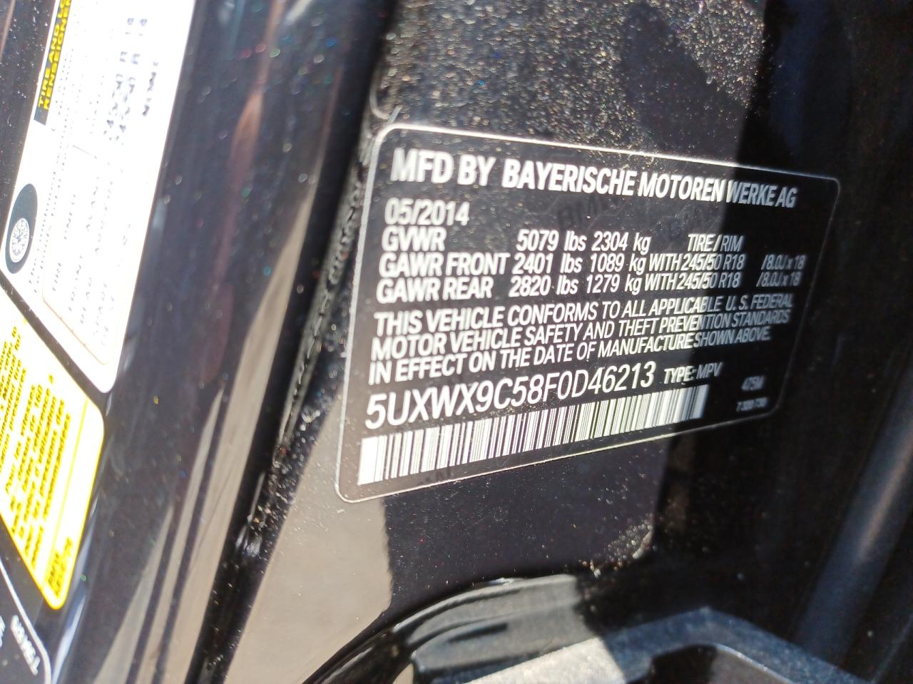 5UXWX9C58F0D46213 2015 BMW X3 xDrive28I