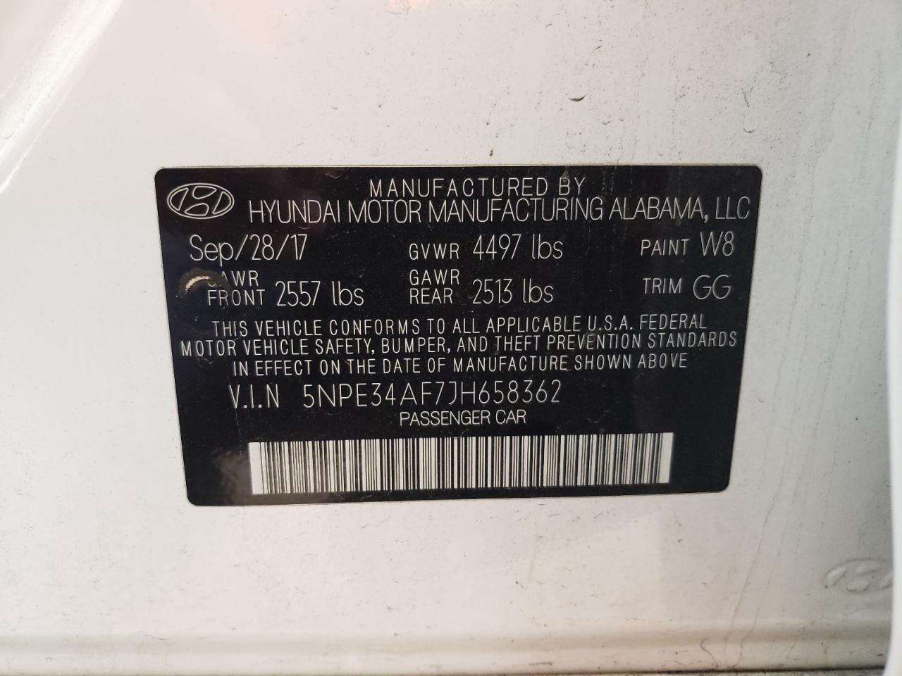 5NPE34AF7JH658362 2018 Hyundai Sonata Sport