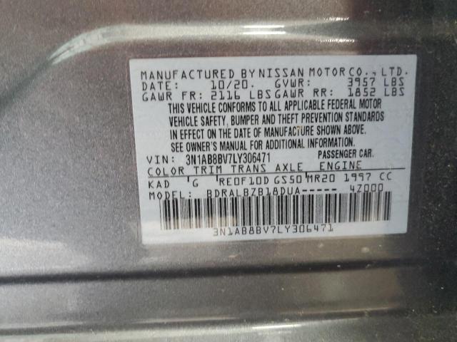 2020 Nissan Sentra S VIN: 3N1AB8BV7LY306471 Lot: 57873964