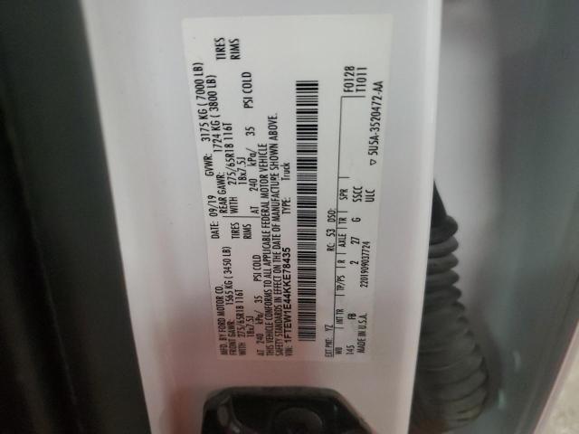 2019 Ford F150 Supercrew VIN: 1FTEW1E44KKE78435 Lot: 60463874