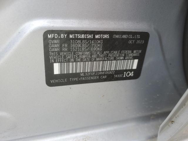 2024 Mitsubishi Mirage G4 Es VIN: ML32FUFJ1RHF05922 Lot: 57331214