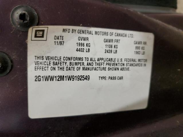 1998 Chevrolet Monte Carlo Ls VIN: 2G1WW12M1W9192549 Lot: 57221294