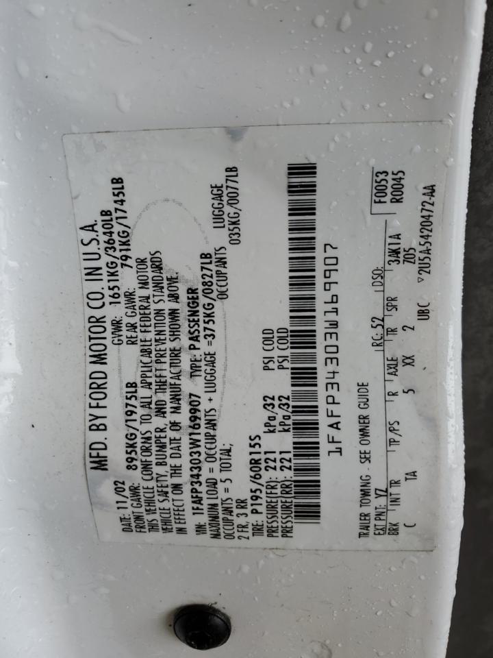 1FAFP34303W169907 2003 Ford Focus Se Comfort