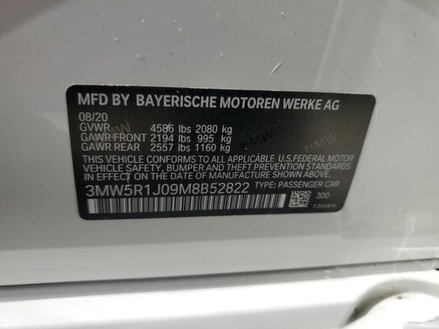 2021 BMW 330I VIN: 3MW5R1J09M8B52822 Lot: 59922584
