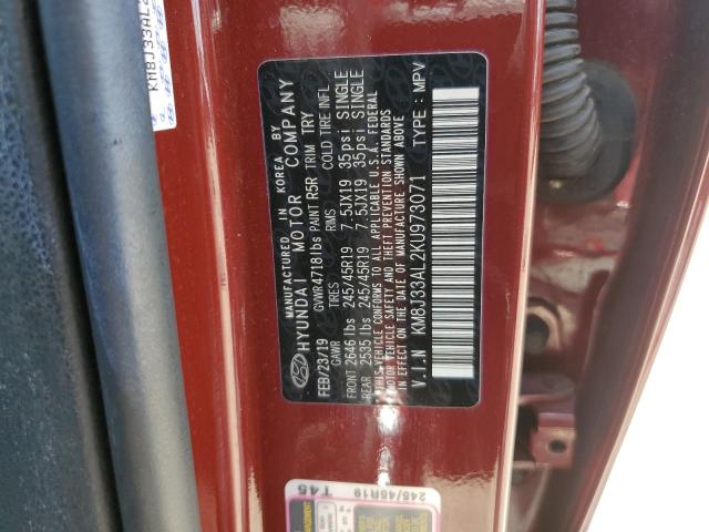 2019 Hyundai Tucson Limited VIN: KM8J33AL2KU973071 Lot: 59700834