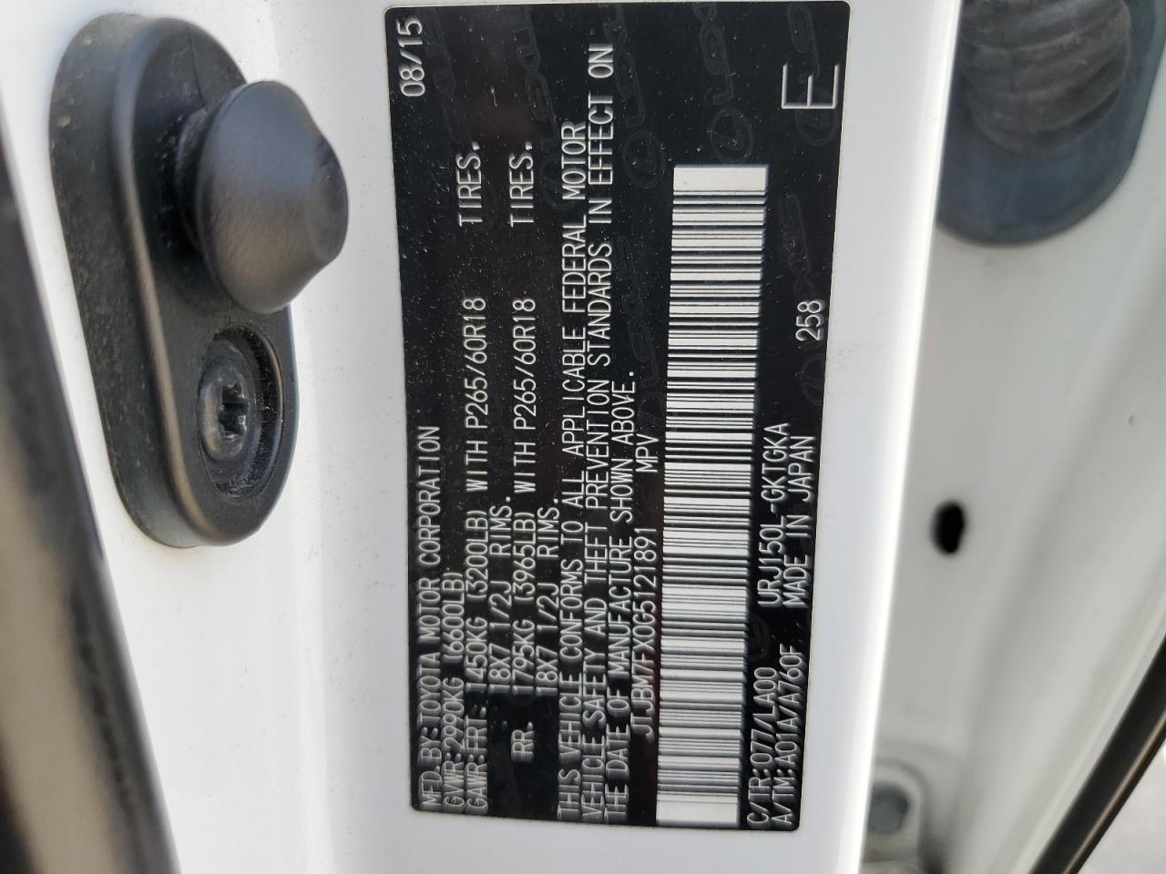 JTJBM7FX0G5121891 2016 Lexus Gx 460