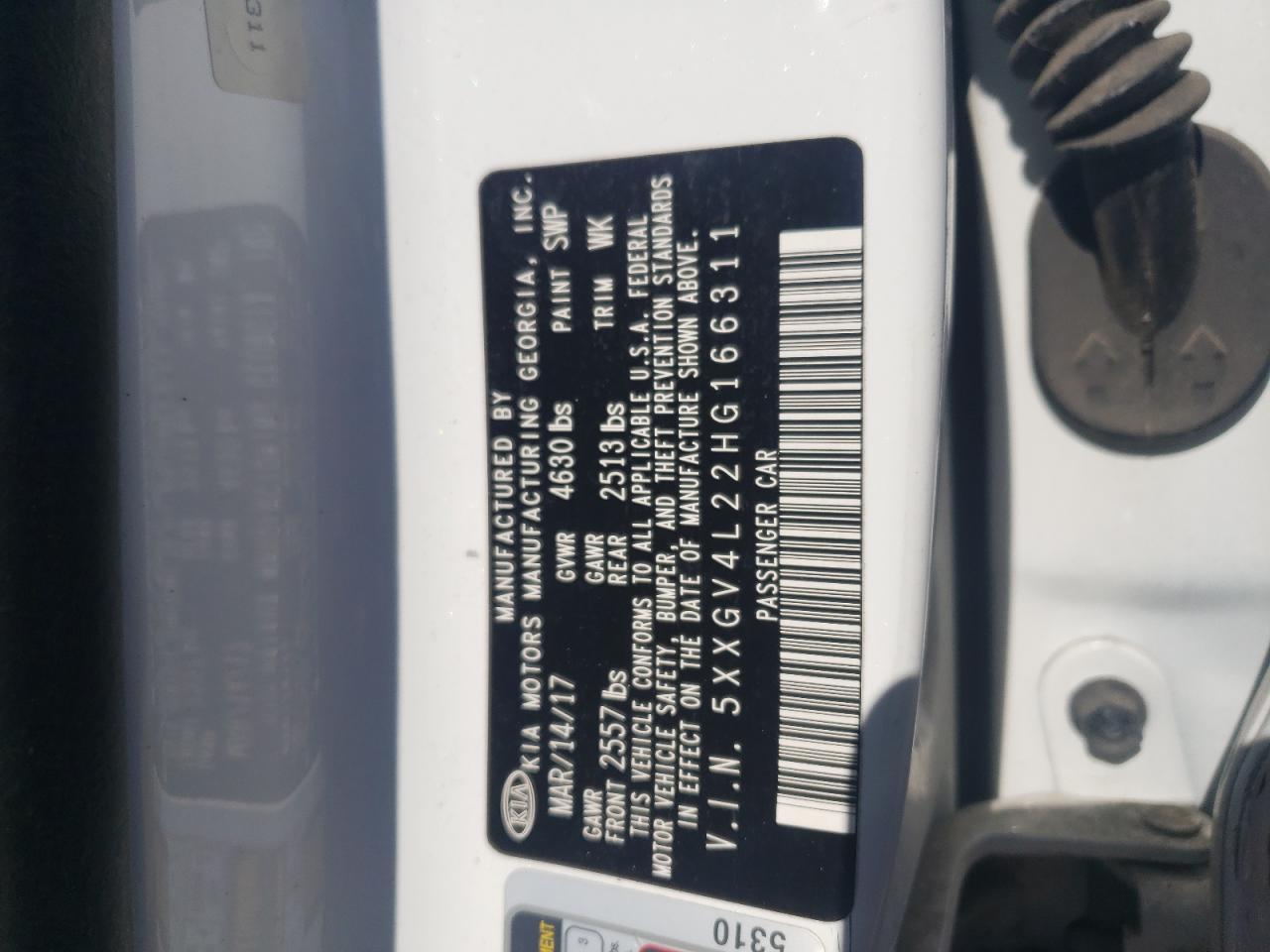 5XXGV4L22HG166311 2017 Kia Optima Sxl