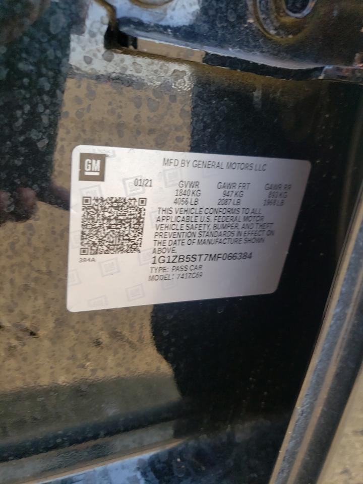 1G1ZB5ST7MF066384 2021 Chevrolet Malibu Ls