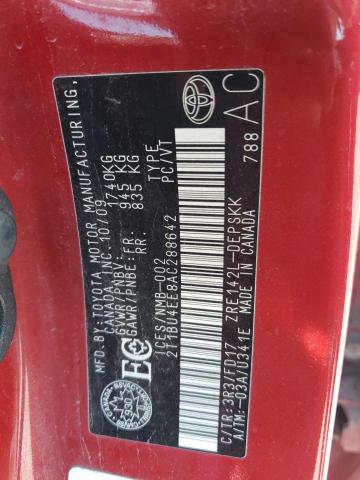 2010 Toyota Corolla Base VIN: 2T1BU4EE8AC288642 Lot: 58428764