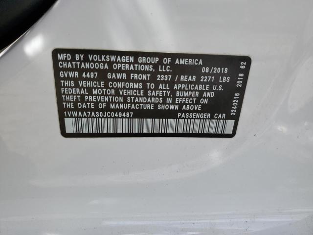 1VWAA7A30JC049487 2018 VOLKSWAGEN PASSAT - Image 12