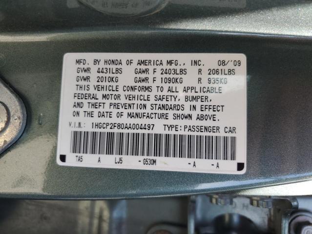 2010 Honda Accord Exl VIN: 1HGCP2F80AA004497 Lot: 58717764