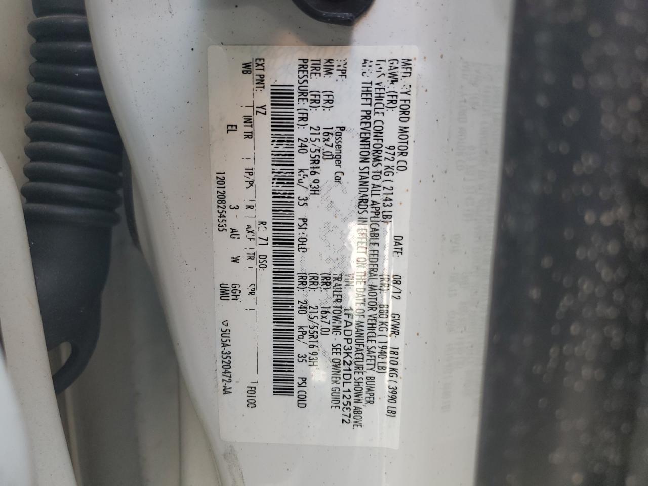 1FADP3K21DL125872 2013 Ford Focus Se