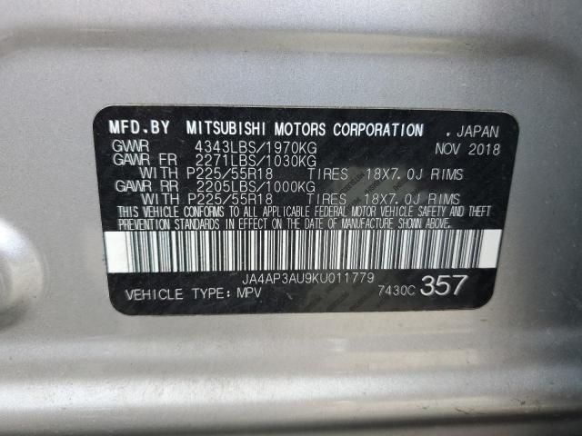 2019 Mitsubishi Outlander Sport Es VIN: JA4AP3AU9KU011779 Lot: 58961634