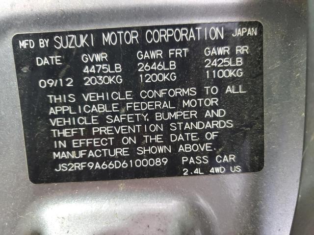 JS2RF9A66D6100089 2013 Suzuki Kizashi Sport Gts