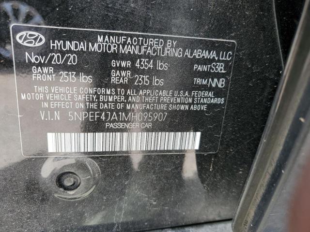 2021 Hyundai Sonata Sel VIN: 5NPEF4JA1MH095907 Lot: 58468354