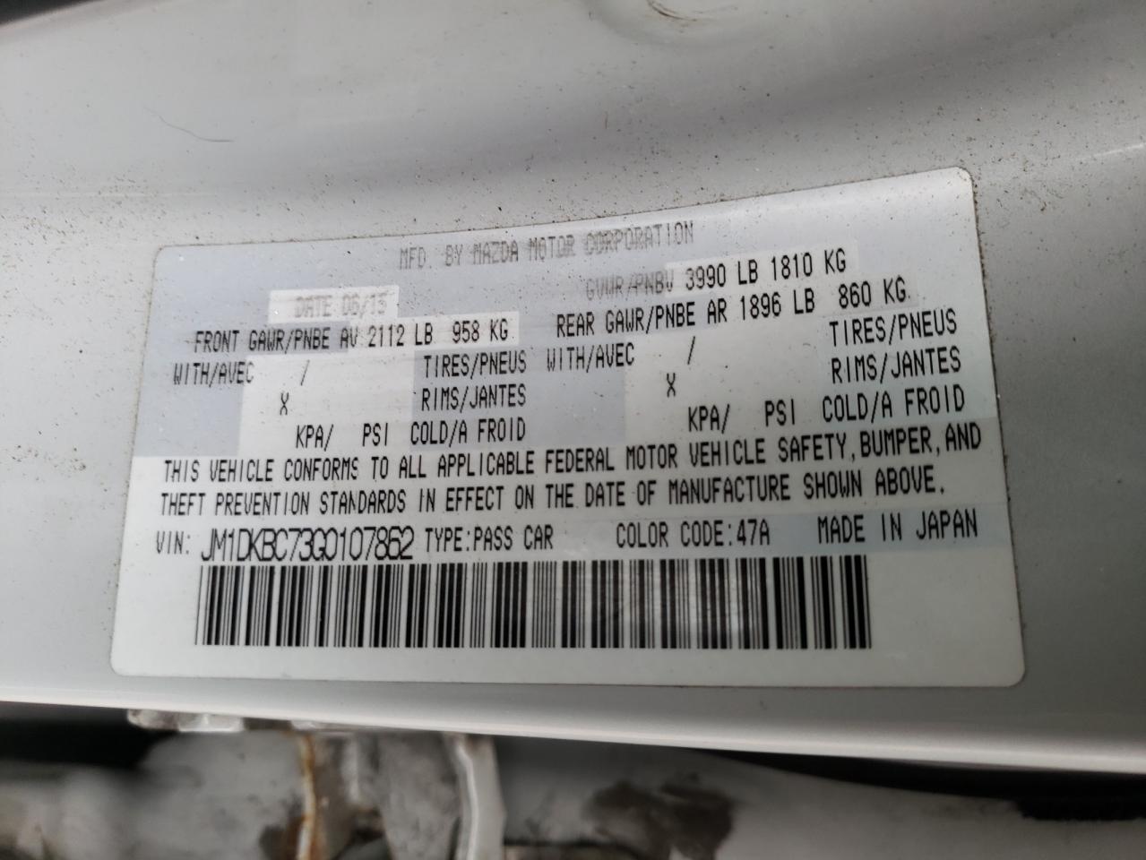 JM1DKBC73G0107862 2016 Mazda Cx-3 Touring