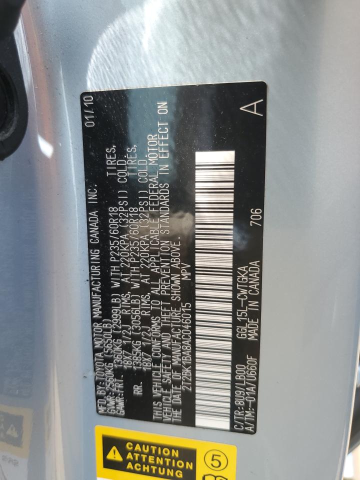 2T2BK1BA8AC046015 2010 Lexus Rx 350