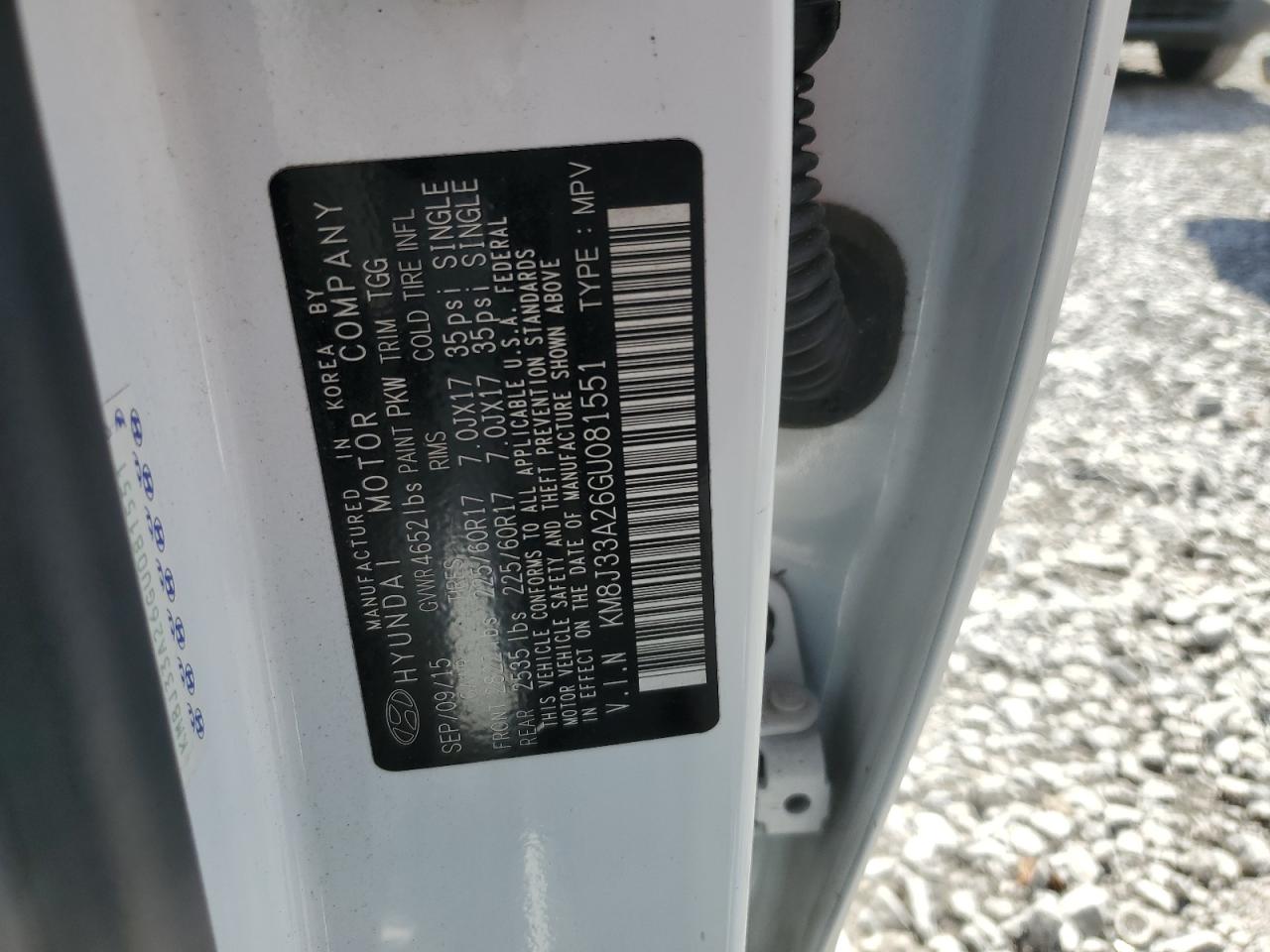 2016 Hyundai Tucson Limited vin: KM8J33A26GU081551