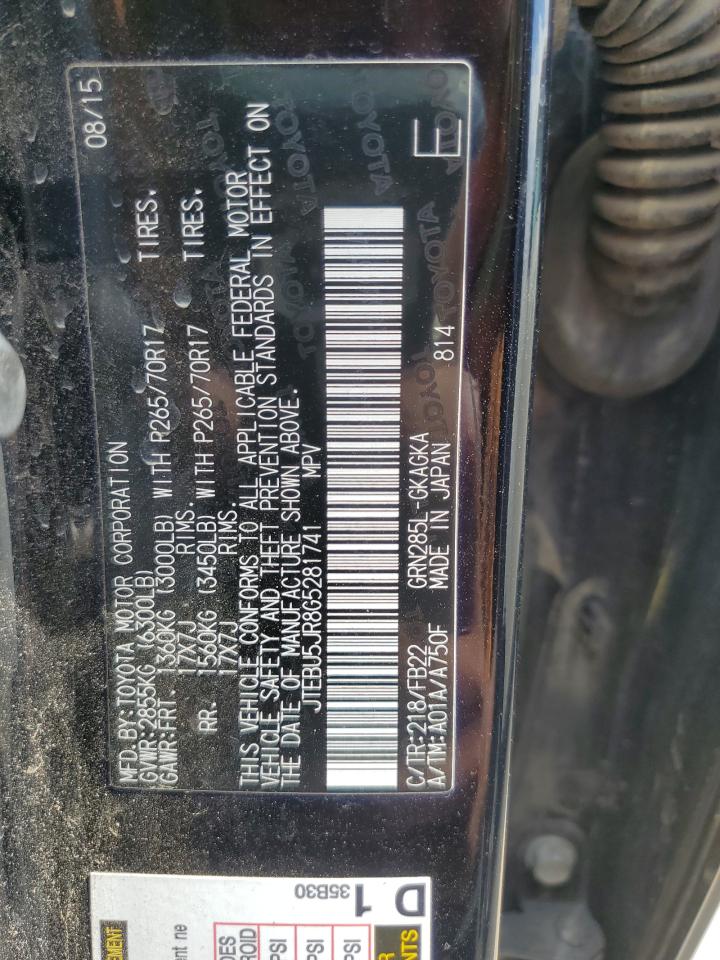 JTEBU5JR8G5281741 2016 Toyota 4Runner Sr5/Sr5 Premium