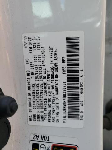 2013 Honda Cr-V Exl VIN: 5J6RM4H76DL082738 Lot: 55847204