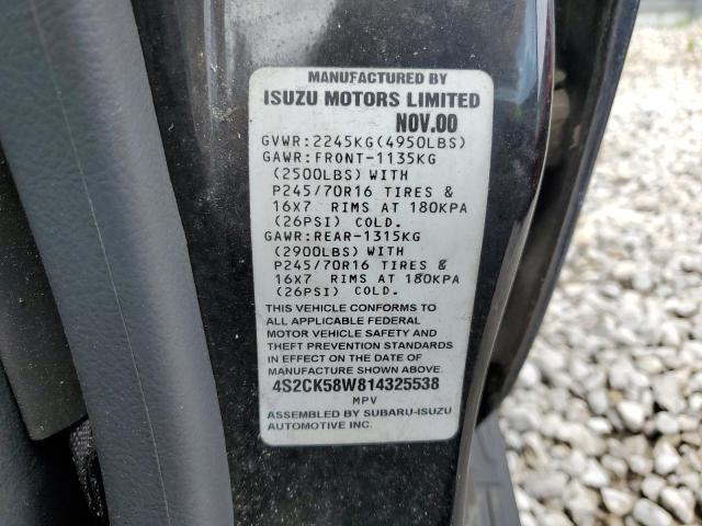 4S2CK58W814325538 2001 Isuzu Rodeo S