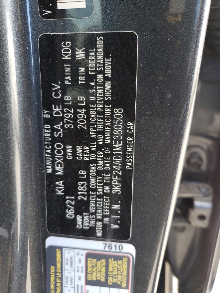 3KPF24AD1ME380508 2021 Kia Forte Fe