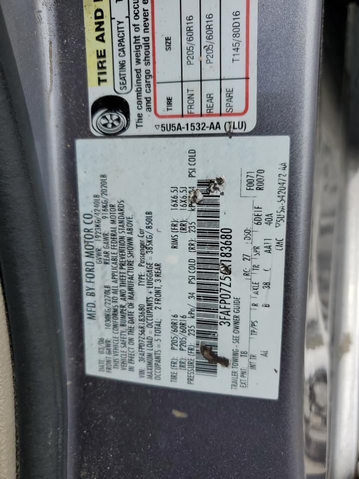 3FAFP07Z56R183680 2006 Ford Fusion Se