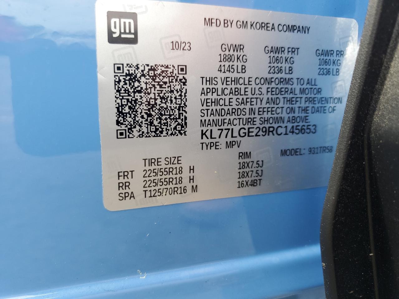 KL77LGE29RC145653 2024 Chevrolet Trax 1Rs