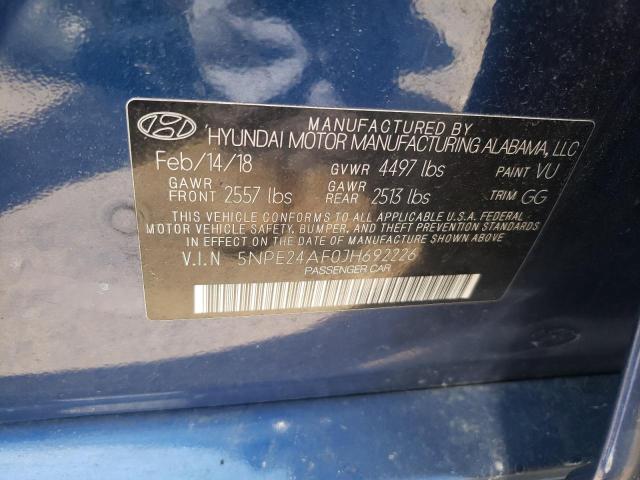 2018 Hyundai Sonata Se VIN: 5NPE24AF0JH692226 Lot: 58101034