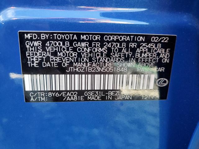 2022 LEXUS IS 350 F-S JTHGZ1B23N5051848