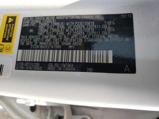 2014 Lexus Rx 350 VIN: 2T2ZK1BA5EC141989 Lot: 60271444