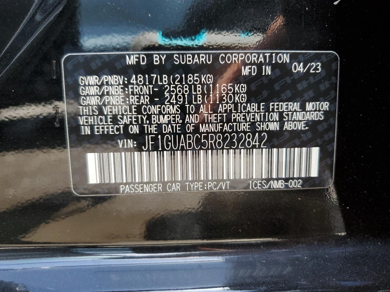 JF1GUABC5R8232842 2024 Subaru Impreza