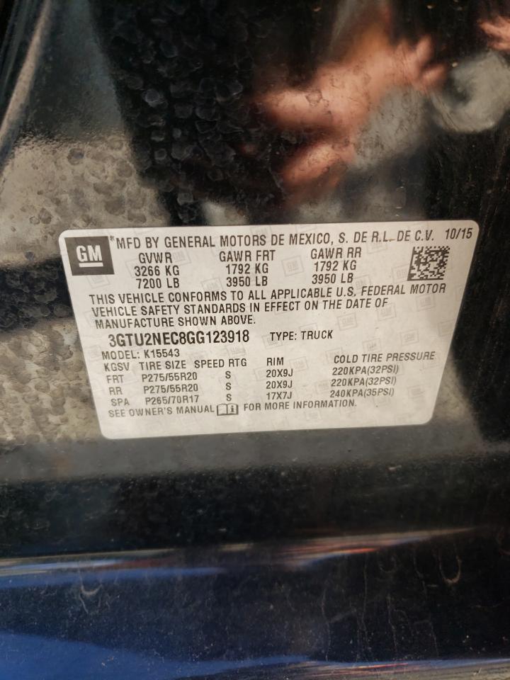 3GTU2NEC8GG123918 2016 GMC Sierra K1500 Slt