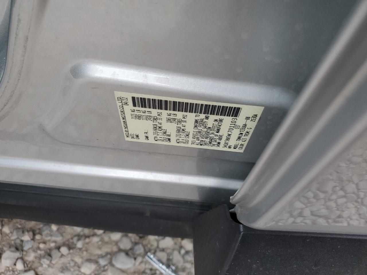 5N1BT3BB5NC701103 2022 Nissan Rogue Sv